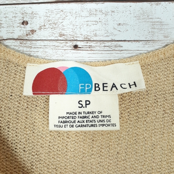 NWOT Free People Beach Maxi Dress SP Yellow Short Sleeve 929 - Picture 3 of 5